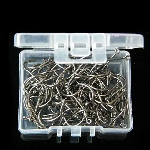 

1000Pcs 10 Sizes High Carbon Steel Fishhooks Soft Lure Fishing Bait Sharpened Hook Barbed Fishing Hooks Tackle Jig with Box