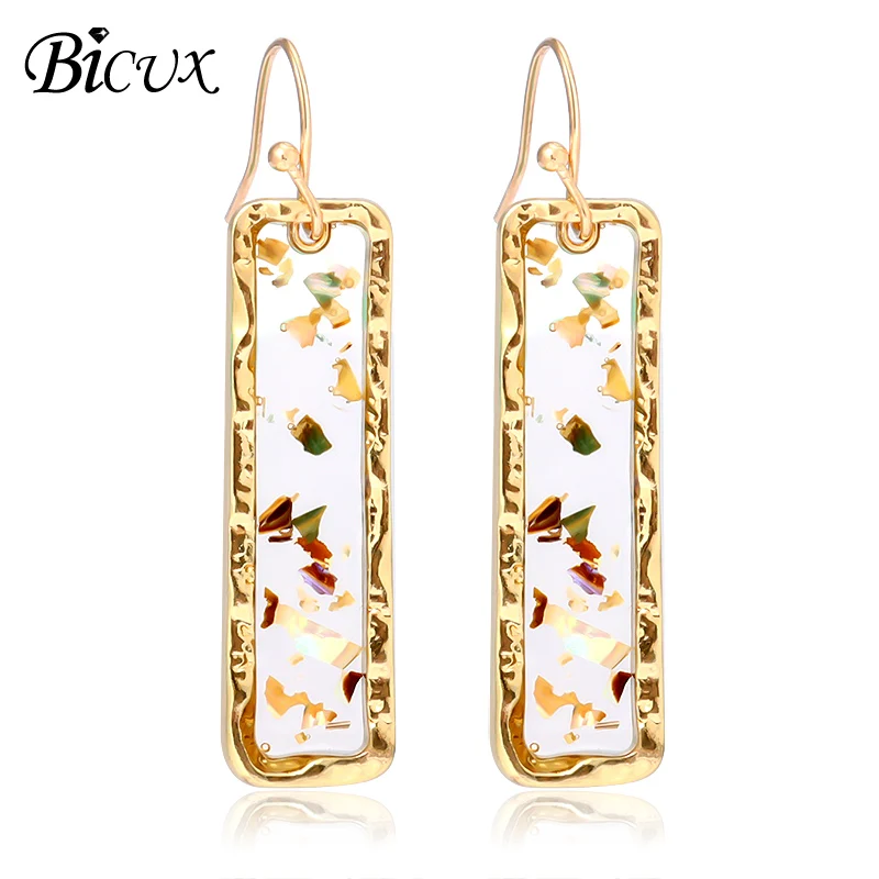 BICUX Корейский Золотой Длинный кулон Висячие серьги для женщин Модные Винтажные