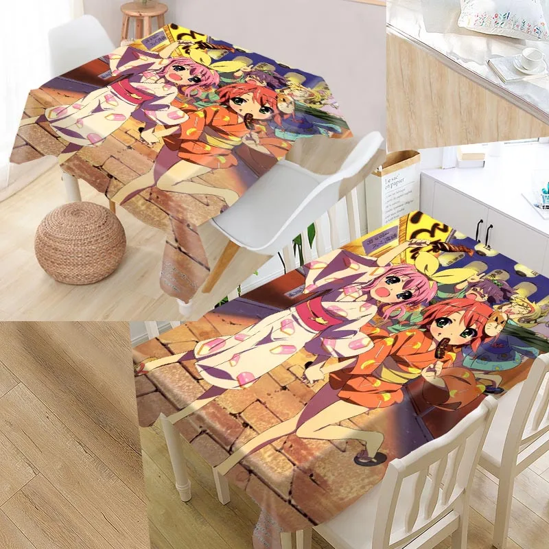 

Custom Flip Flappers Table Cloth Oxford Fabric Rectangular Waterproof Oilproof Table Cover Family Party Tablecloth
