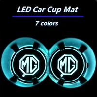 for mg logo gt mg3 mg5 mg6 mg7 tf zr zs es hs gs morris 3 car cup mat auto drinks holder led car water coasters accessories