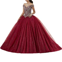 2021 elegant burgundy quinceanera dresses ball gown sweet 16 prom dresses sweetheart long party gown vestido 15 anos bm733
