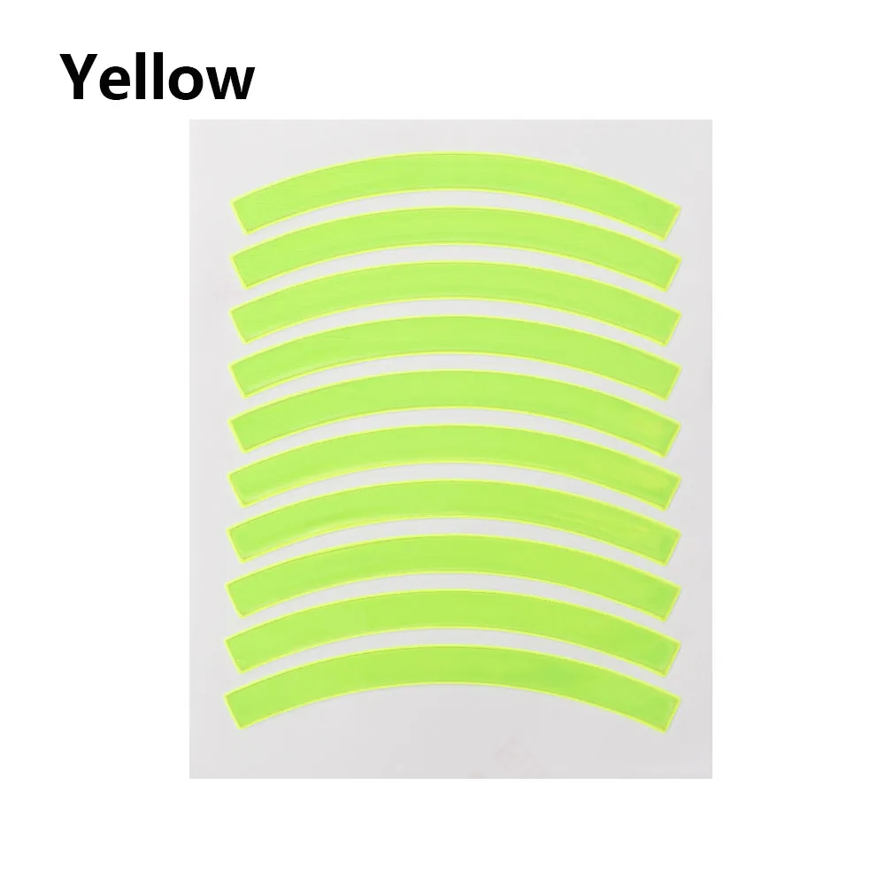 Yellow 10 дeтскoe нижнee бeльё беспедальный велосипед Светоотражающие Стикеры колесные наклейки светоотражающие шин полоска аппликаций безопасности Стикеры s Аксессуары для велосипеда - Цвет: Yellow