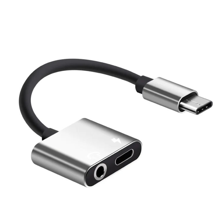 Серебристый Usb type C штекер 3,5 мм кабель переходника для наушников AUX аудио для Xiaomi Mi 6 huawei P20 mate 20 Pro type-C адаптер быстрой зарядки - Цвет: Серебристый