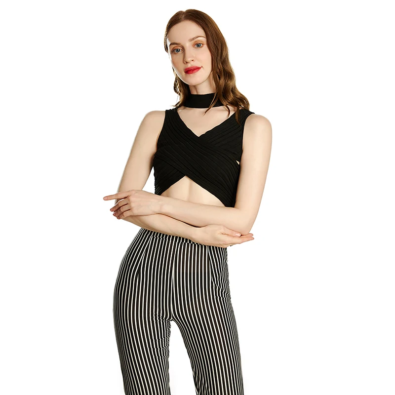 Без рукавов с высоким воротом Пуловер крест накрест обернуть свитер жилет