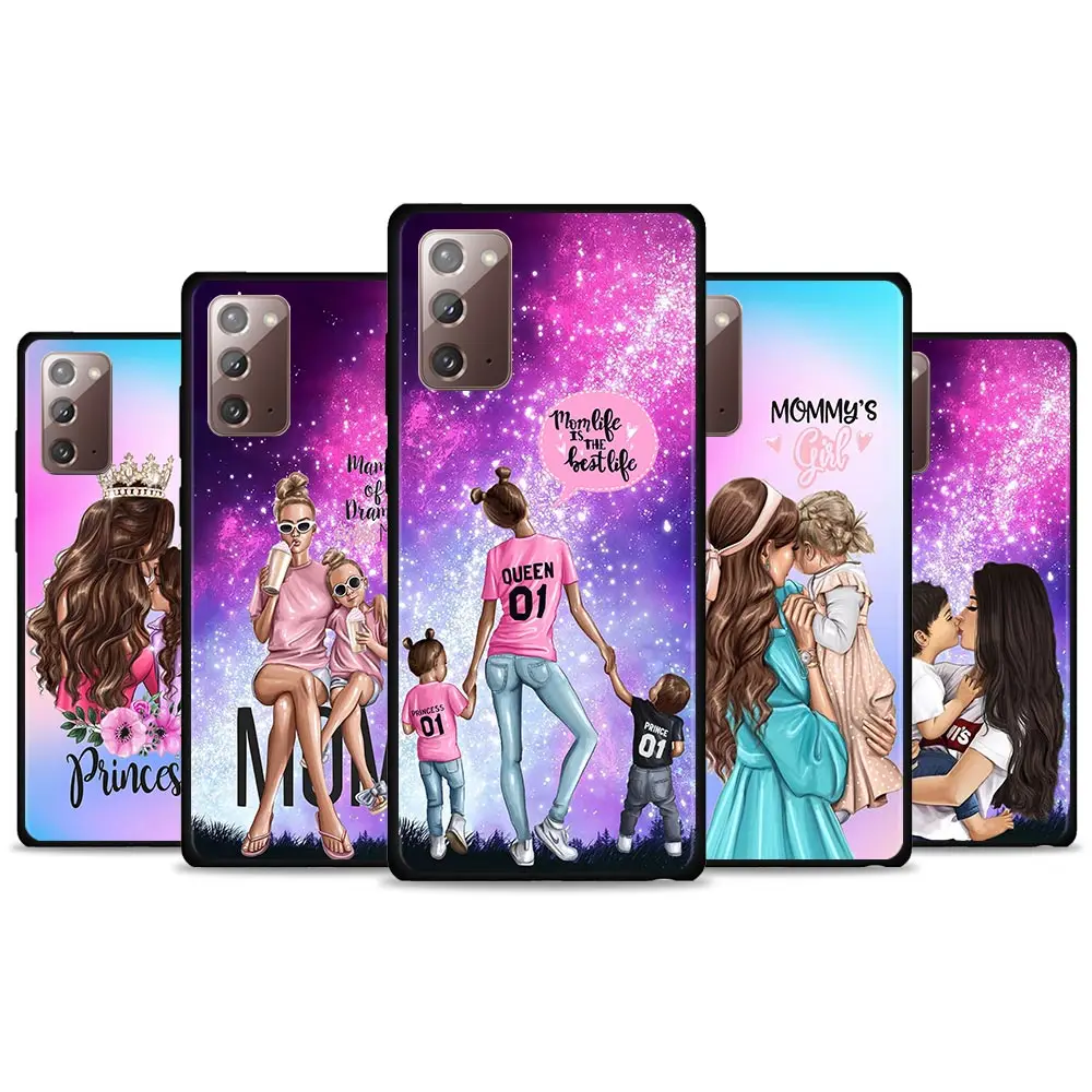 

Fashion girl Super Mom baby Case for Samsung Galaxy Note 20 10 Plus Cover for Samsung Note 8 9 10 Lite 20 Ultra 5G Funda Capa