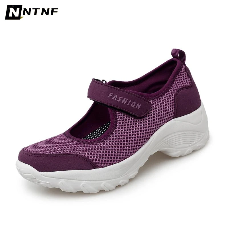 

Лоферы женские прогулочные, Мягкая сетчатая дышащая обувь на плоской подошве, без застежки, для медсестер, подарок для матери