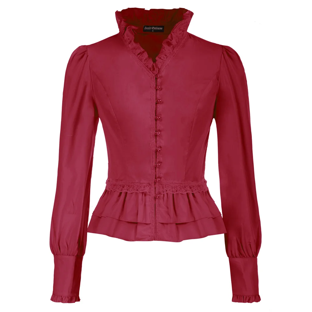 Женские рубашки SD в викторианском стиле стимпанк Готическая блузка с длинным