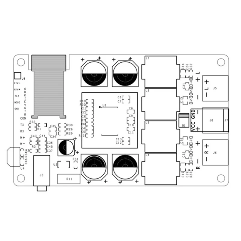 

AM05-TPA3118 Bluetooth Amplifier Audio Board 2X30W Stereo Amp Power Amplifier Aux Support Serial Port Change Name Password