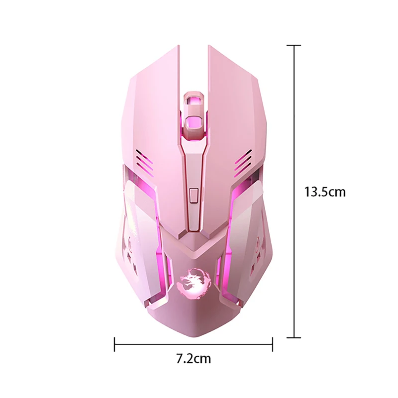 

1pc Pink Optical Mouse Moon Gaming Computer Wired Mause Mute Pretty Backlit Mice 1200 DPI For Girl Women Gift PC Game