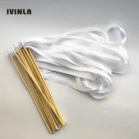 50pieceslot white wands wedding ribbon wands without bell party streamers party decorations