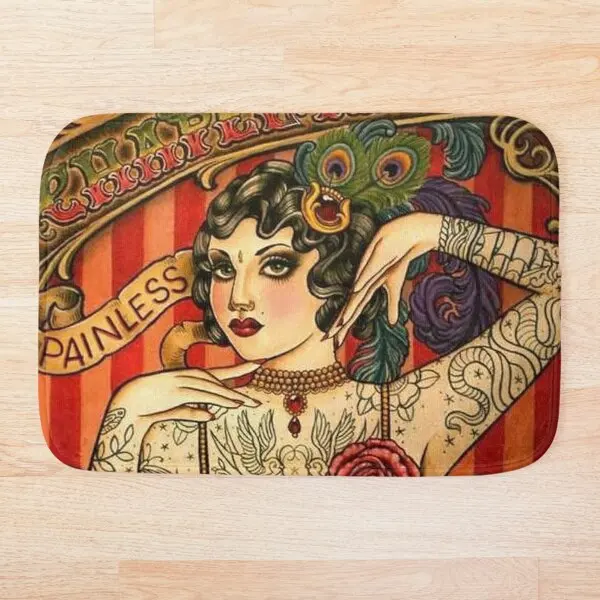 Татуаж часовни Винтажный художественный коврик для ванной с 3D принтом