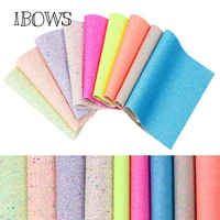 ibows 2230cm glitter faux leather sheets chunky synthetic leather fabric for diy bags hair accessories handmade craft materials