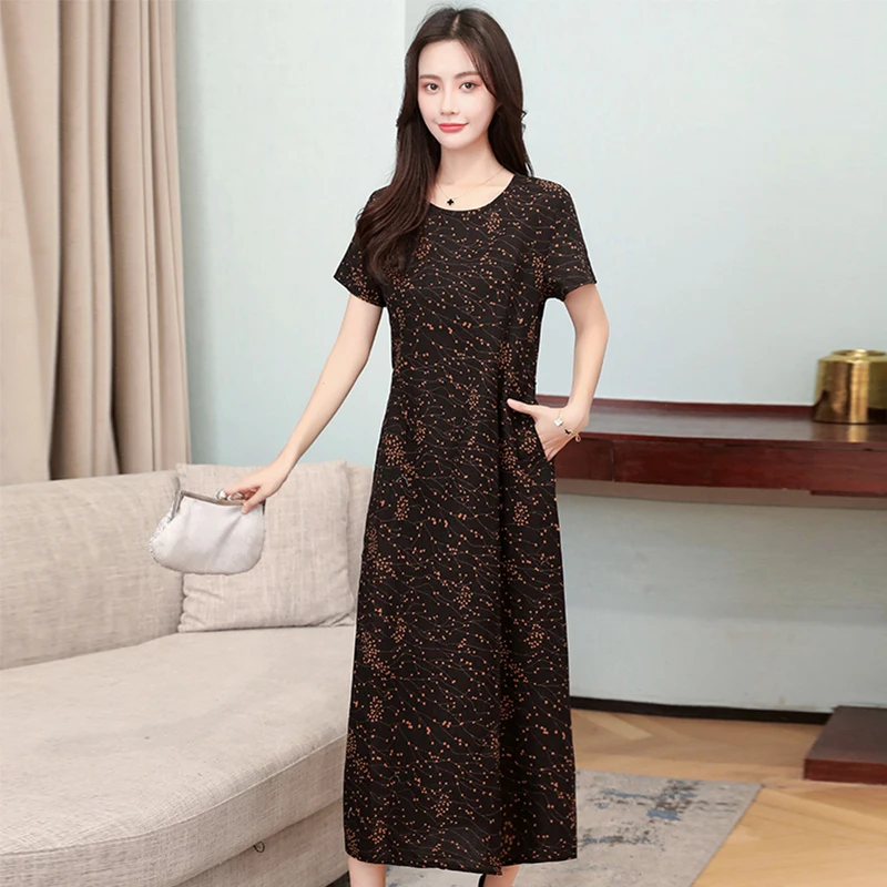 Summer Dress 2020 Women Floral Print Thin Casual Loose Maxi Sundress Vestidos Plus Size | Женская одежда