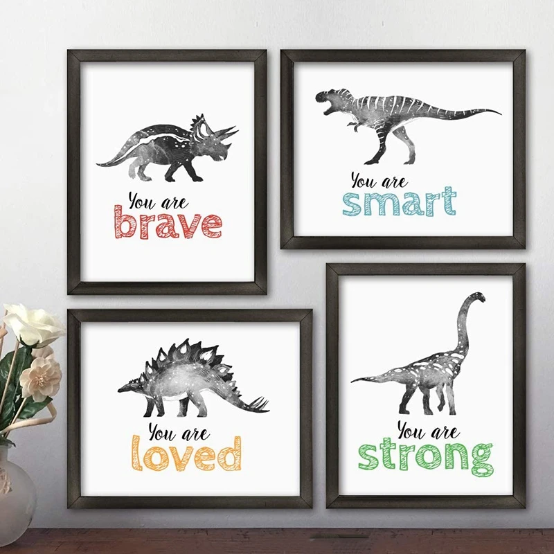 Настенная картина в виде динозавра для маленьких мальчиков постеры детской