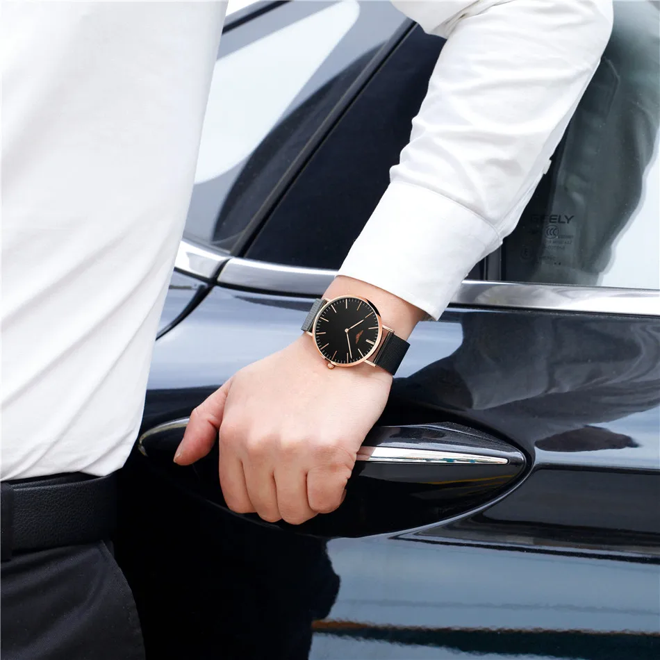 

Relogio Masculino GUANQIN Thin Men Watches Brand Luxury Quartz Watch Men Stainless Steel Mens Wristwatch Waterproof Clock 2019