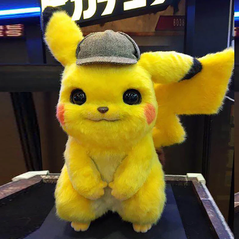 28cm Original Detective Pikachu Plush Toy High Quality Cute Anime Toys Children Gift Toy Kids Cartoon Peluche Pikachu