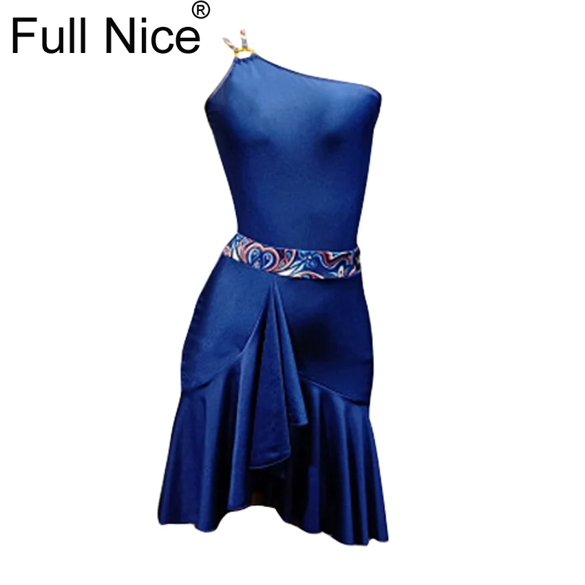 Комплект из двух предметов костюм трико и юбка латинское танцевальное платье для