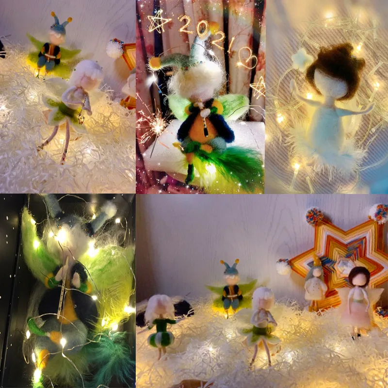 Jiwuo Fairy Felt DIY Material Kit Non Finished Creative Dancing Wool Felting Needle Handmade Cartoon Doll Toy With Instruction | Дом и сад