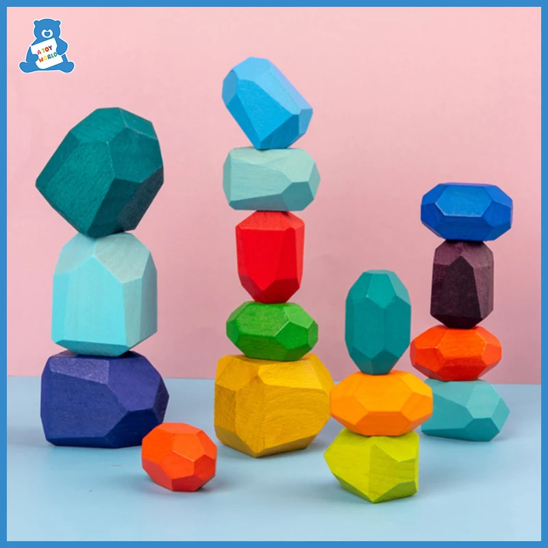 Деревянная игрушка конструктор jinga в скандинавском стиле игры Радуга Укладка