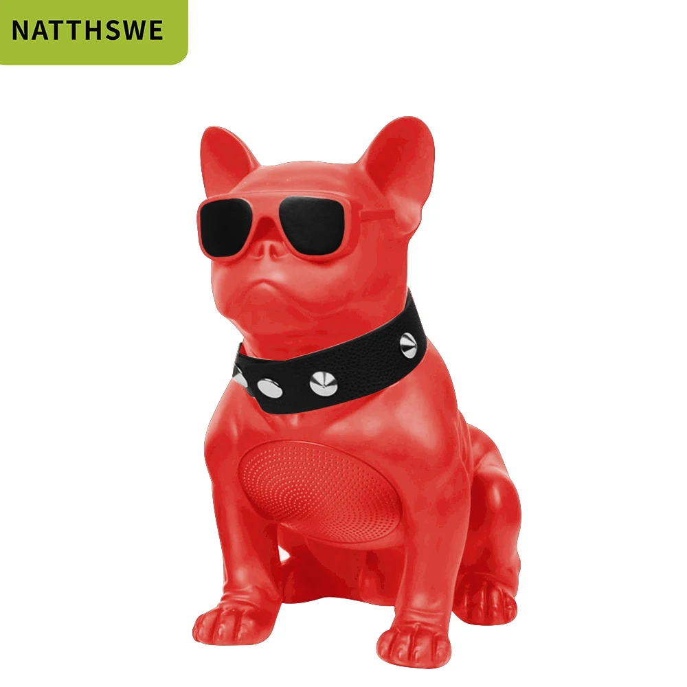 Красный NATTHSWE беспроводной динамик бульдог Bluetooth динамик Aerobull Nano беспроводной Bluetooth динамик открытый портативный басовый громкоговоритель - Цвет: Красный