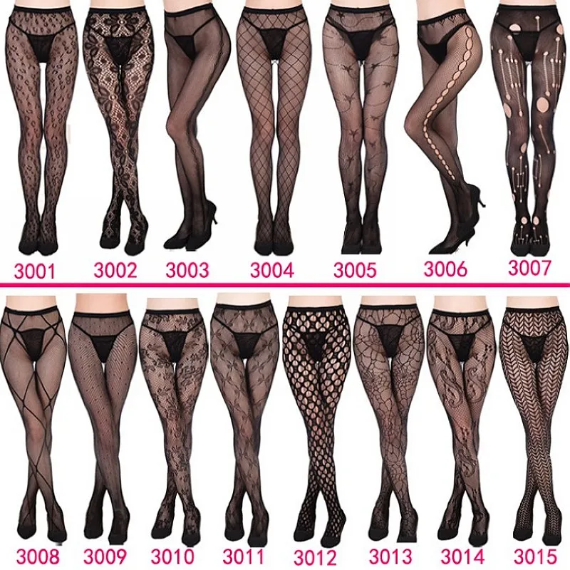 Womens Sexy Fishnet Tights Jacquard Weave Seamless Pantyhose Yarns Garter Grid Fish Net Stockings Hose Sexy Lingerie Collant