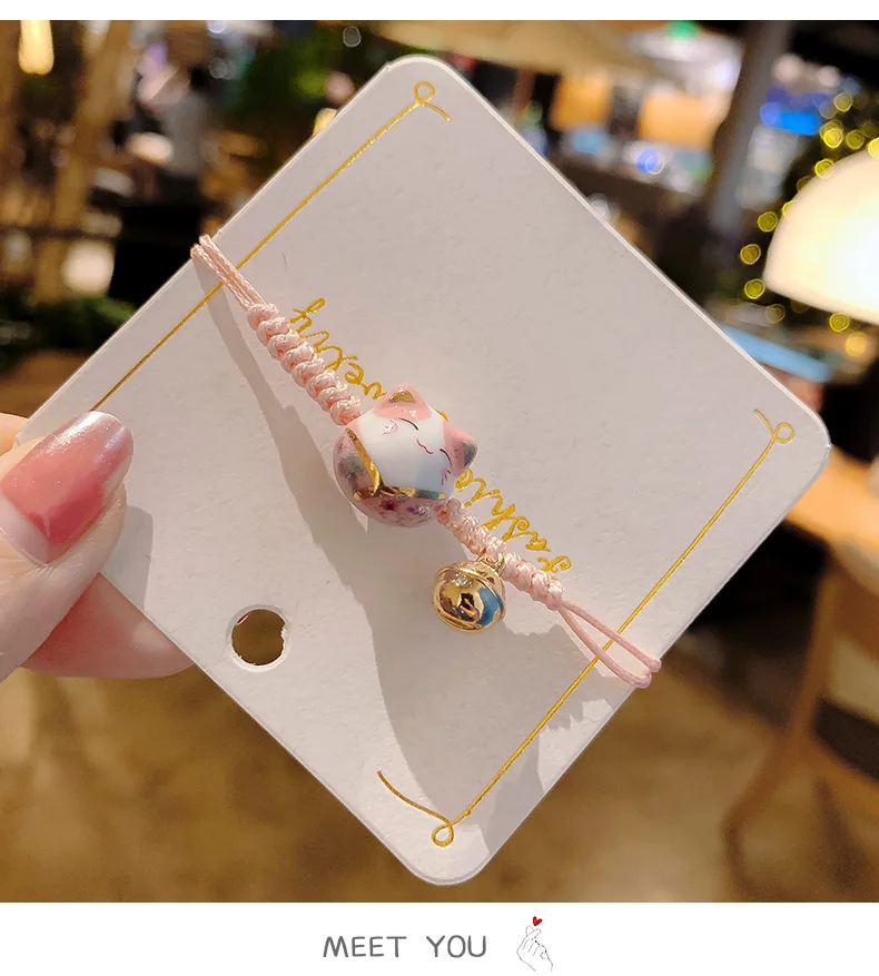 Женский Регулируемый браслет с подвеской Счастливый Кот | Украшения и аксессуары