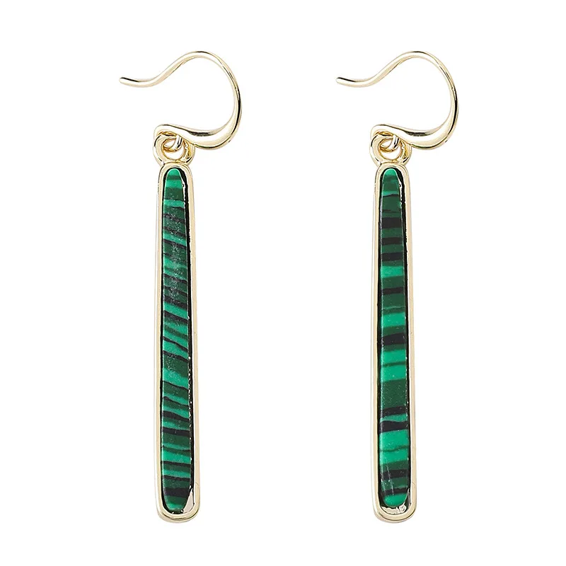 Женские акриловые серьги подвески простые зеленые длинные висячие