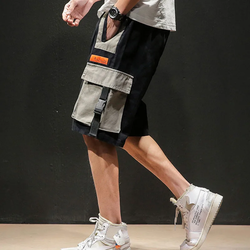 

Men safari 2020 new summer cotton loose male casual shorts knee-length pocket Japanese style 4XL 5XL S05