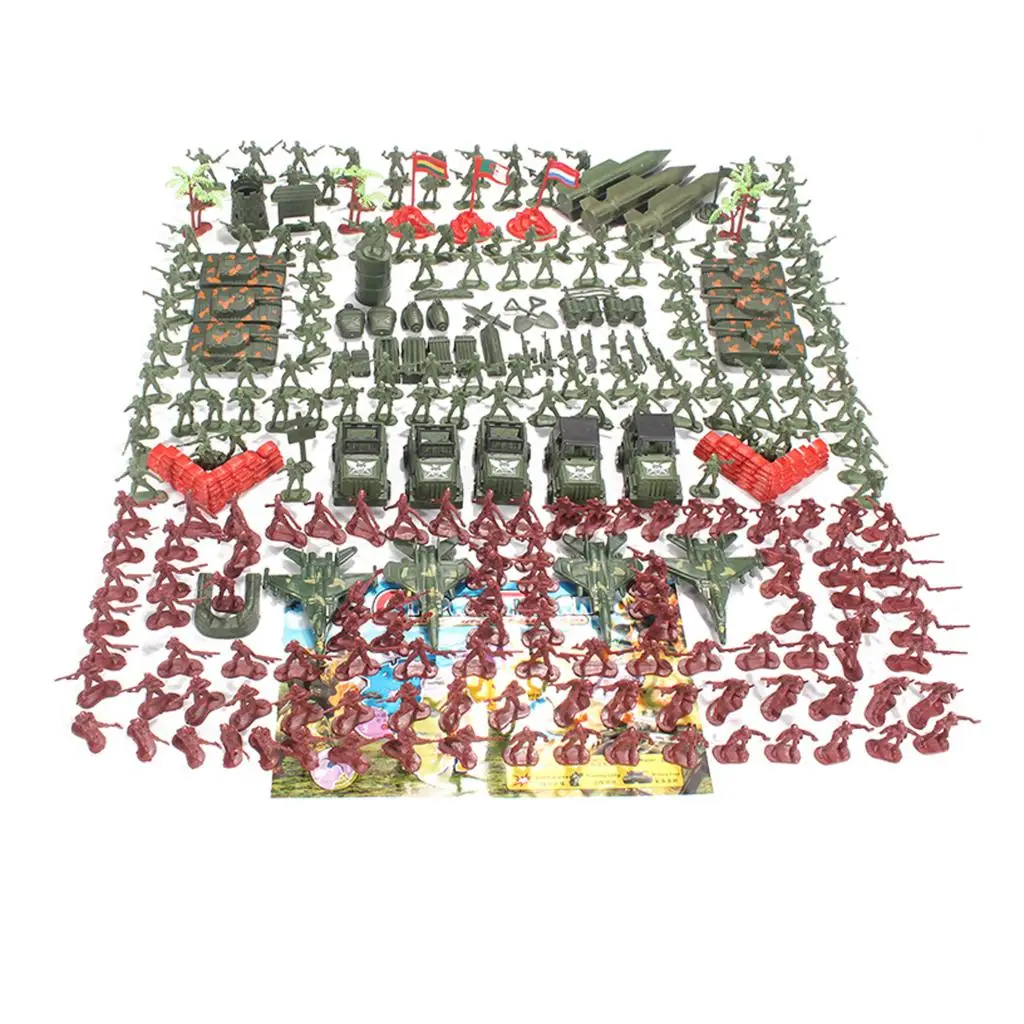 

307pcs Plastic Base Playset Toy 4.5cm Soldier Army Men Figures