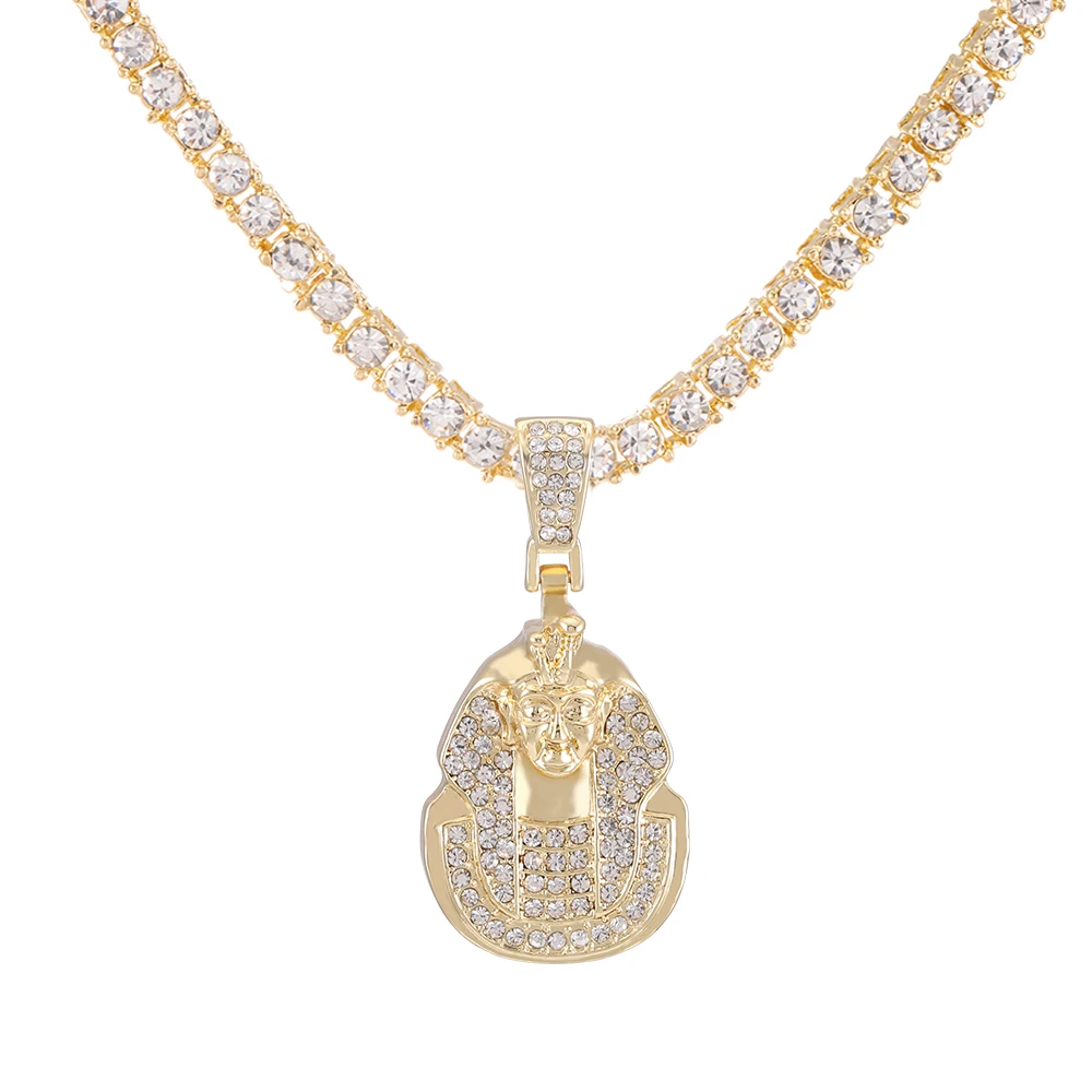 Кулон Фараона стразы кубинская цепь в стиле хип-хоп для мужчин и женщин - купить