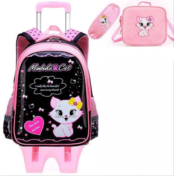 

kids Student School bag/SET On wheels Children School Rolling backpacks for Children shoulder bag for Girls school Trolley bags