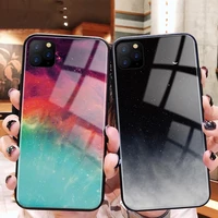 glass case for iphone xs max xr x 11 12 pro max case silicon slim tempered glass starry sky for iphone 8 7 plus 6 6s plus 12mini