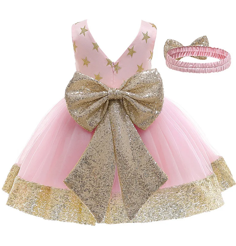 Детская одежда юбка с блестками в виде звезд платье принцессы для маленьких