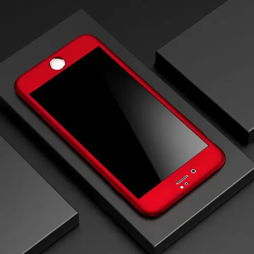 PC 360 Red 360 градусов полный чехол для телефона для iPhone 11 PRO MAX 7 7Plus 8 8Plus 6 6S 5 5S SE X XS MAX XR Передняя Задняя Защита PC Coque - Цвет: PC 360 Red