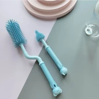 newborn baby bottle cleaner brushes silicone 360 degree rotation long handle baby milk bottle nipple cup clean cleaning brush