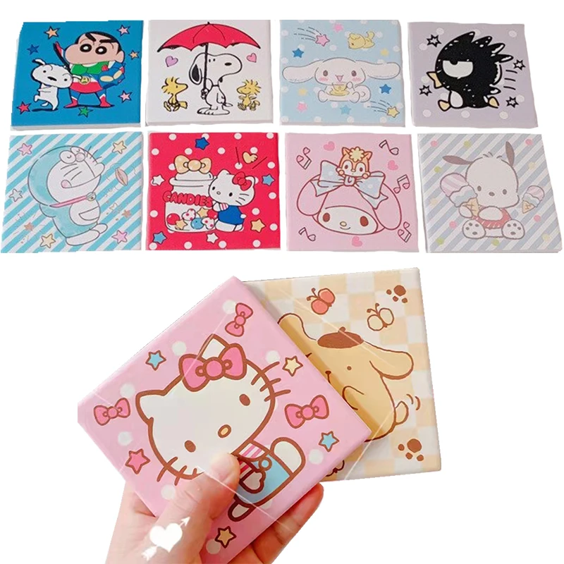 

Мультяшные керамические подставки для напитков Kawaii аниме Cinnamoroll Dog Kuromi каботажное судно Корк Base для защиты стола квартиры