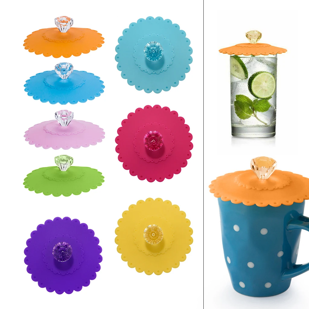 

Silicone Cup Lids, Anti-Dust Leak-Proof Coffee Mug Covers for Hot and Cold Drinks