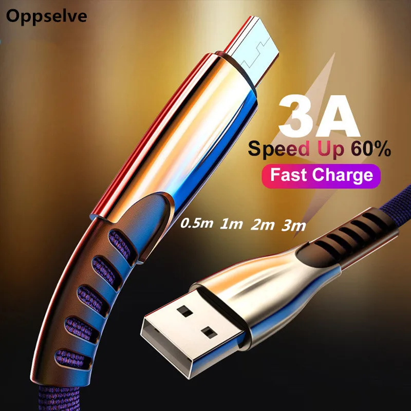 Oppselve кабель Micro USB 3 0 A для быстрой зарядки 1 м 2 мобильного телефона samsung Xiaomi Android