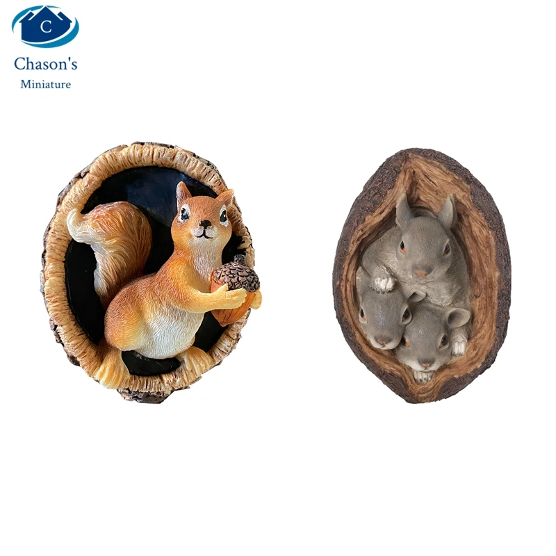 

Squirrel Rabbit Hare Artificial Pendant Christmas Decor Resin Craft Figurine Courtyard Yard Decoration Fairy Garden Ornament