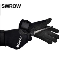 3mm neoprene scuba diving gloves cut resistant keep warm underwater hunting non slip spearfishing adjustable black glove