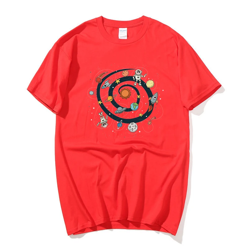 2020 Футболка с оригинальным цифровым принтом астронавта космическая качели под