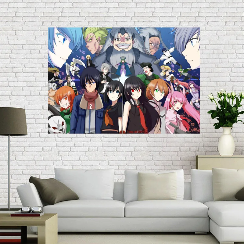 Сделанный на заказ Akame Ga Kill! Настенный плакат из искусственной ткани печать стене