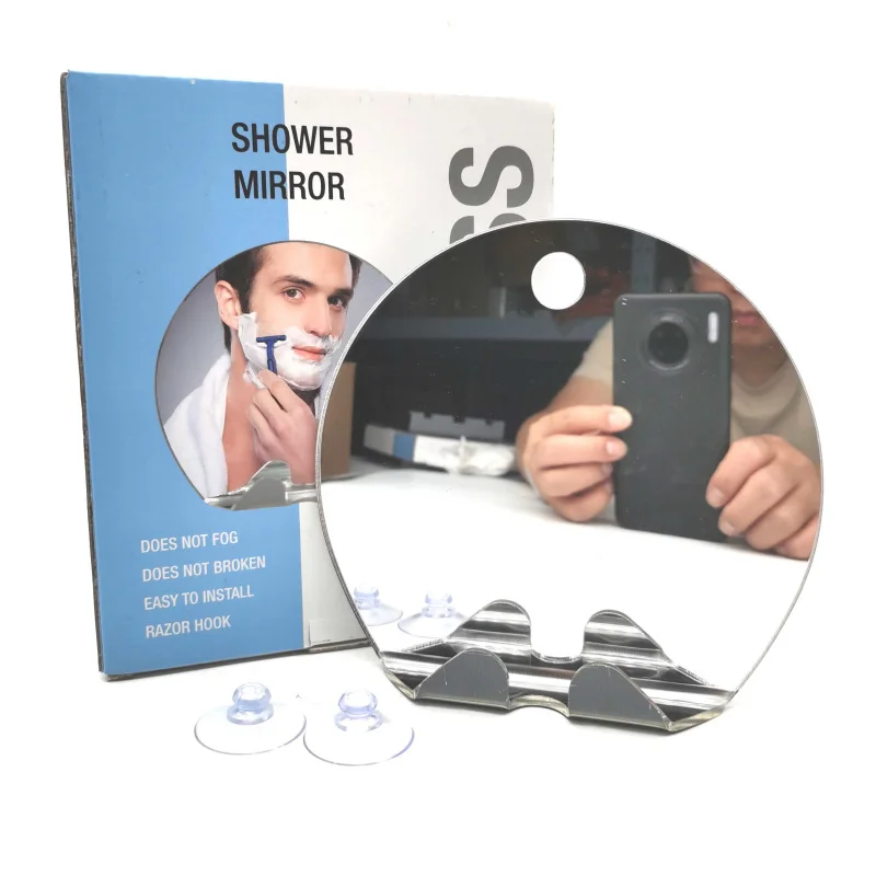 

Hook Hanging Shaving Mirror Shower Makeup Mirror Fog Free Bath Shaving Mirror