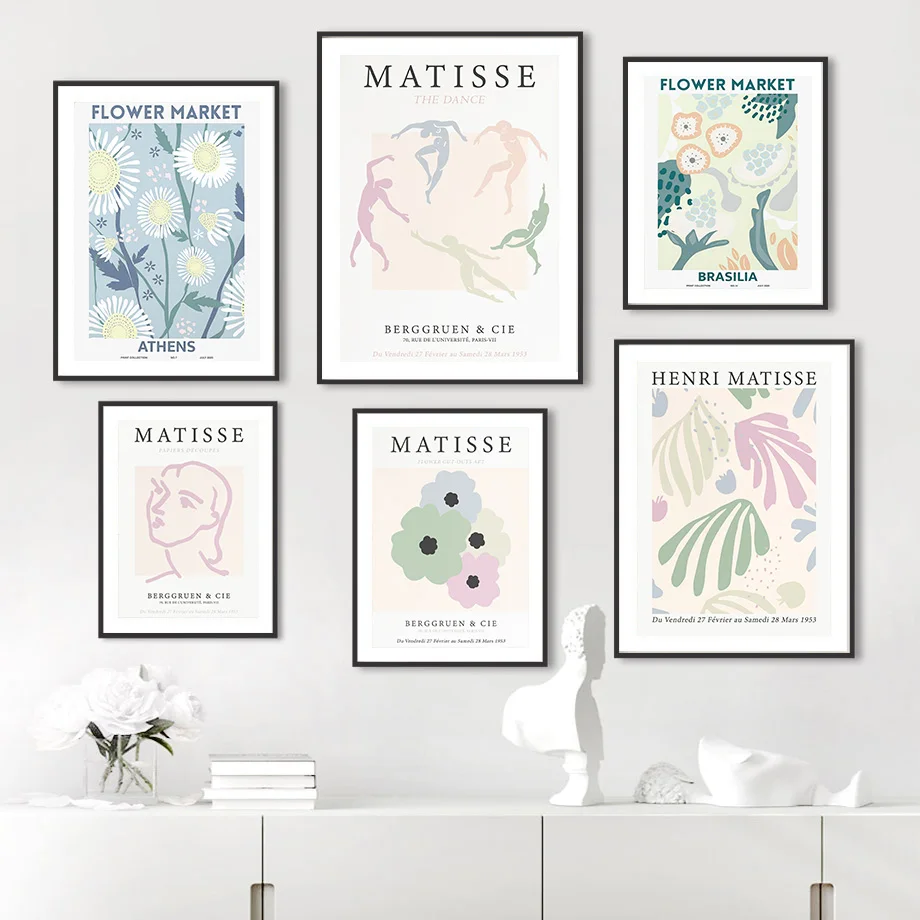 

Абстрактная Настенная картина с изображением цветов на рынке Матисса, постеры на холсте в скандинавском стиле, картины в эстетике и с принтом для украшения гостиной