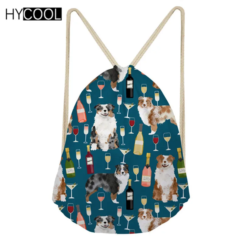 HYCOOL, спортивная сумка, Австралийская овчарка, сумка на шнурке, женский рюкзак, спортивные сумки для фитнеса, гимнастический мешок, для улицы