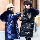 Детская зимняя куртка для девочек, яркое Радужное Утепленное зимнее пальто для мальчиков и девочек, велюровые зимние куртки с капюшоном для девочек 3-14
