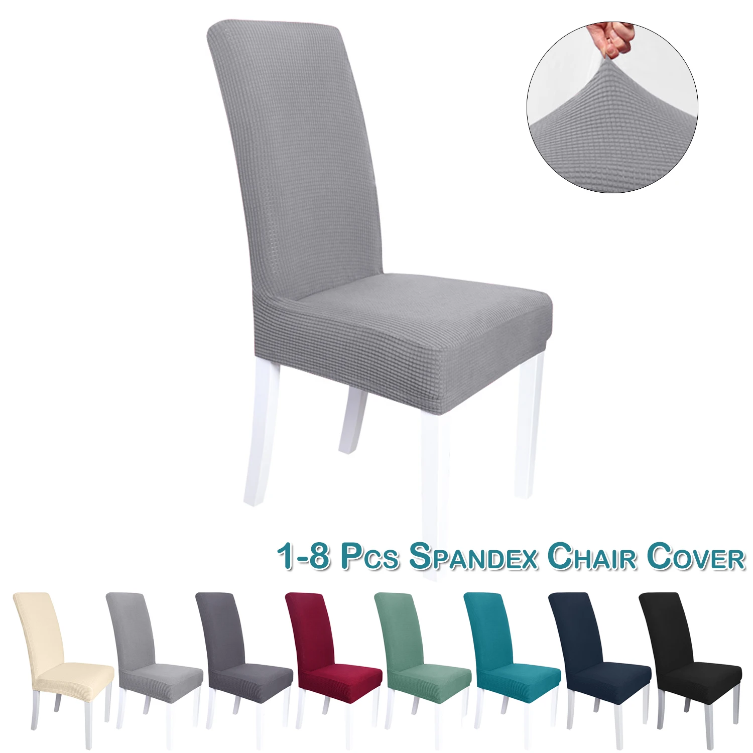 

Solid Chair Cover Stretch Kit Home Slipcover Dining Dining Room Spandex Elastic Seat Cover Wedding Chair Cover sillas de comedor