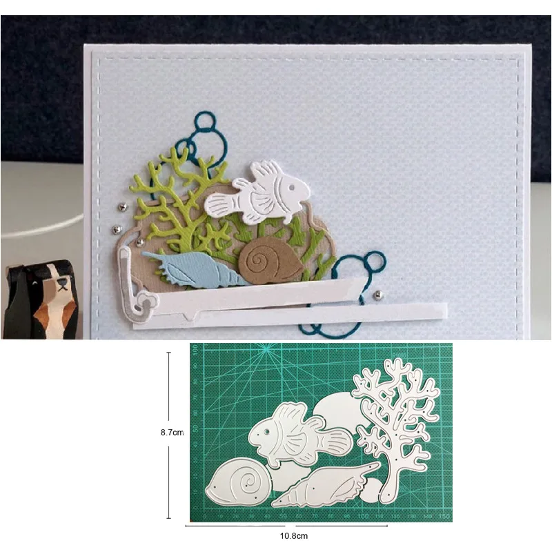 

New Metal Cutting Dies Cut Mold Fishes Conch Shell Border Decoration Scrapbook Paper Craft Knife Mould Blade Punch Stencils dies