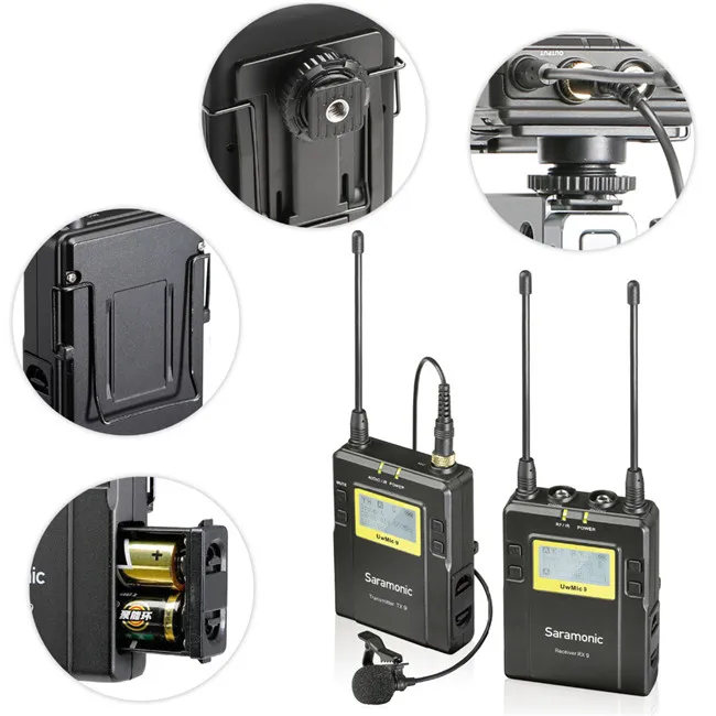 저렴한 Saramonic UwMic9 방송 인터뷰 UHF 무선 라 발리에 마이크 시스템 용 카메라 무선 마이크