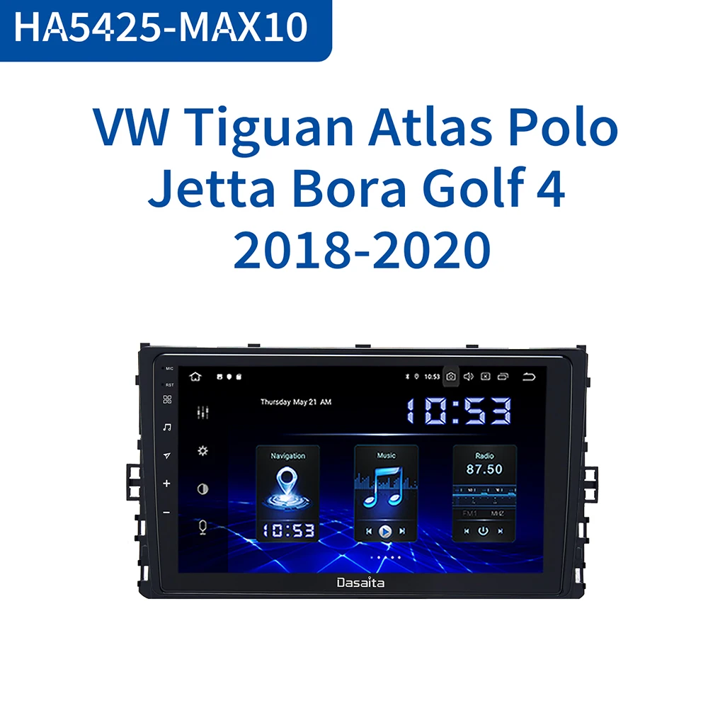 Dasaita автомобильное радио Android 10 0 для VW Golf Tiguan Atlas Polo Jetta 2018 9 &quotIPS мульти сенсорный